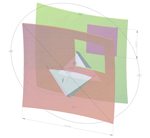 CAD-Grafik 2te Entwicklung des Quadrates im Raum